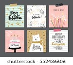 set of birthday greeting cards... | Shutterstock .eps vector #552436606