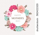 mother's day greeting card with ... | Shutterstock .eps vector #582422320