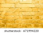 Brick Wall  Painted In Gold  ...