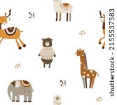 seamless pattern with cute... | Shutterstock .eps vector #2155537583