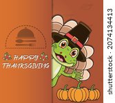 Thanksgiving Card With Frog...