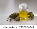 Cbd Oil With Dry Cannabis Bud....