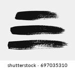 black horizontal vector brush... | Shutterstock .eps vector #697035310