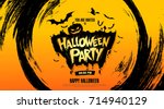 halloween party. vector... | Shutterstock .eps vector #714940129