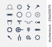 Bicycle Parts Icons  Simple...