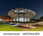 Small photo of Geisel Library in UCSD at Night, aka Dr. Seuss Library