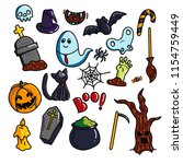 halloween icons set. assorted... | Shutterstock .eps vector #1154759449