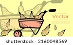 farm wheelbarrow with pumpkins... | Shutterstock .eps vector #2160048569