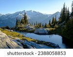 Mt Daniel and Robin Lake. 
Alpine Lakes Wilderness. Cascade mountains, Washington