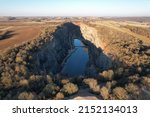 Quarry Great America (Lom Velká Amerika) Czech republic, aerial scenic panorama view, Czechia nature,Europe