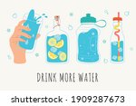 drink more water. various... | Shutterstock .eps vector #1909287673