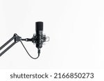 Professional studio microphone isolated on the white background without pop filter