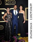 Small photo of Emilia Clarke, Jacob Anderson and Nathalie Emmanuel at the HBO's Official 2018 Emmy After Party held at the Pacific Design Center in West Hollywood, USA on September 17, 2018.