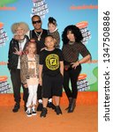 Small photo of T.I., Tiny, Clifford Joseph Harris III, Layah Amore, Major Philant and Heiress Diana Harris at the Nickelodeon's 2019 Kids' Choice Awards held at the Galen Center in Los Angeles, USA on March 23, 2019