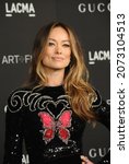 Small photo of Olivia Wilde at the 10th Annual LACMA ART+FILM GALA Presented By Gucci held at the LACMA in Los Angeles, USA on November 6, 2021.