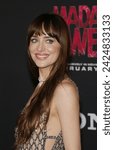 Small photo of Dakota Johnson at the Los Angeles premiere of 'Madame Web' held at the Regency Village Theater in Westwood, USA on February 12, 2024.
