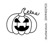 Halloween Pumpkin In Doodle...