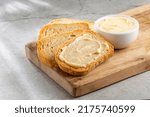 Small photo of Healthy wholemeal toast with butter.