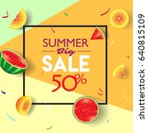 summer sale orange fruit and... | Shutterstock .eps vector #640815109