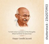 Happy Mahatma Gandhi Jayanti, 2nd October illustration