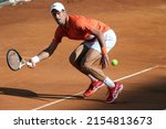 Small photo of ROME, ITALY - 10.05.2022:NOLAN DJOKOVIC (SRB) play game against A.KARATSEV (RUS) during their single men round match in the Internazionali BNL D'Italia at Foro Italico in Rome, Italy on May 10, 2022