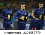 Small photo of MILAN, Italy - 23.09.2022: Kieran Trippier (ENGLAND) Warm up before the UEFA Nations league 2023 - League A Group 3 - football match between Italy vs England at Stadio San Siro