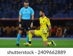 Small photo of Rome, Italy 07.01.2024: Rui Patricio of Roma injured during the Italy Serie A TIM 2023-2024 championship, football match between AS Roma vs Atalanta at Olympic Stadium in Rome.