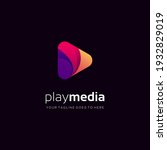 play button media logo icon ... | Shutterstock .eps vector #1932829019