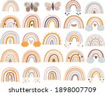 set of rainbows. brown rainbow. ... | Shutterstock .eps vector #1898007709