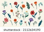set of simple abstract flowers... | Shutterstock .eps vector #2112634190