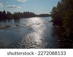Hirvikoski rapids in summer, Pyhtää, Finland.