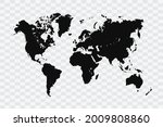 world map black color on... | Shutterstock .eps vector #2009808860