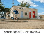 Small photo of Middlemarch New Zealand - March 4 2010; Tourists waiting at Pukerangi Station for train.