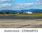 Small photo of Tauranga New Zealand -September 1 2023; Air New Zealand passenger plane arriving Tauranga Airport