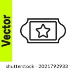 black line cinema ticket icon... | Shutterstock .eps vector #2021792933
