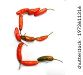 Letter E Red Chili Pepper...