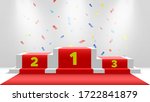 white winners podium with red... | Shutterstock .eps vector #1722841879