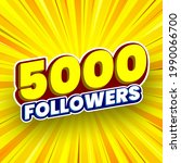5000 followers banner. vector... | Shutterstock .eps vector #1990066700
