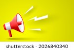 red megaphone on yellow... | Shutterstock .eps vector #2026840340