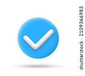 check mark round blue icon in... | Shutterstock .eps vector #2109366983