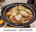 Small photo of Qingdao, Shandong, China - October 15 2023: Delicious Japanese nabe hotpot from a restaurant at a mall.