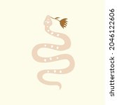 boho ornate snake  ornate space ... | Shutterstock .eps vector #2046122606