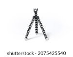 Small photo of Portrait of mini gorillapod isolated on white background, wide view