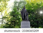 Small photo of New York, USA - October 26th, 2019 : Bronze sculpture of Samuel Finley Breese Morse in Central Park, New York City.