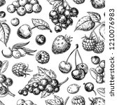 wild berry seamless pattern... | Shutterstock . vector #1210076983