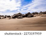 Sandy Beach With Boulders ...