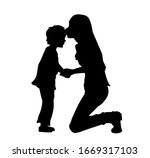 mother kissing her son on the... | Shutterstock .eps vector #1669317103
