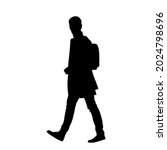 man walking with backpack... | Shutterstock .eps vector #2024798696