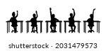 children raising hands in... | Shutterstock .eps vector #2031479573