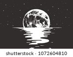 view to full moon at the night... | Shutterstock .eps vector #1072604810